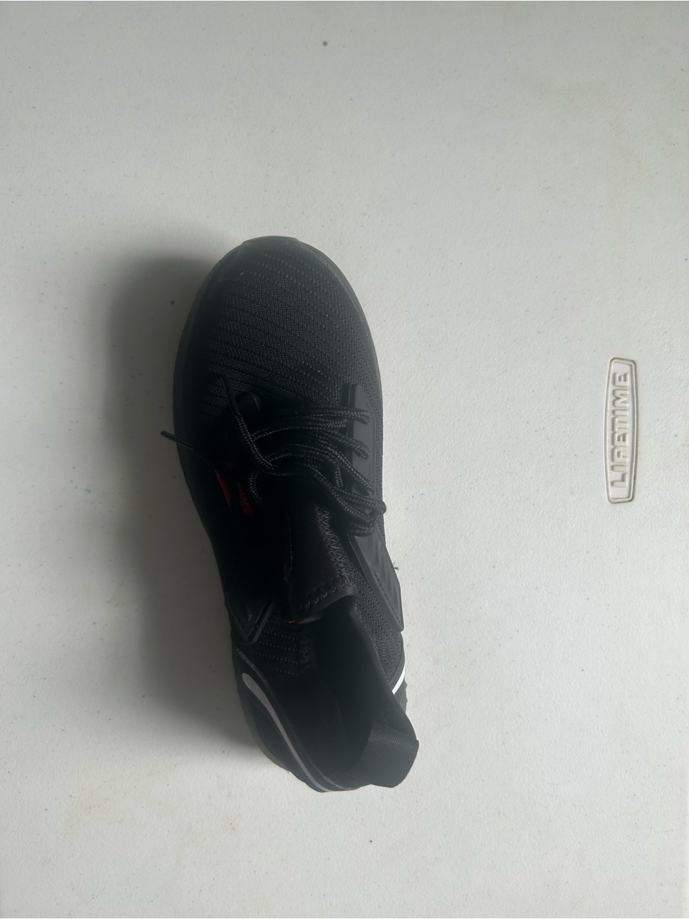 Men's Black Knit Sneakers with Red Detail - Picture 5 of 12